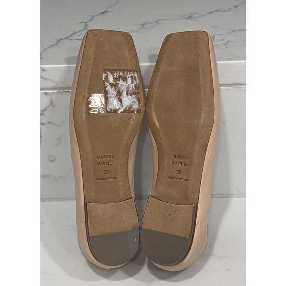 Mansur Gavriel Ballet Flats 39 Pink Beige Leather Square Toe Dream Ballerina - Picture 7 of 9